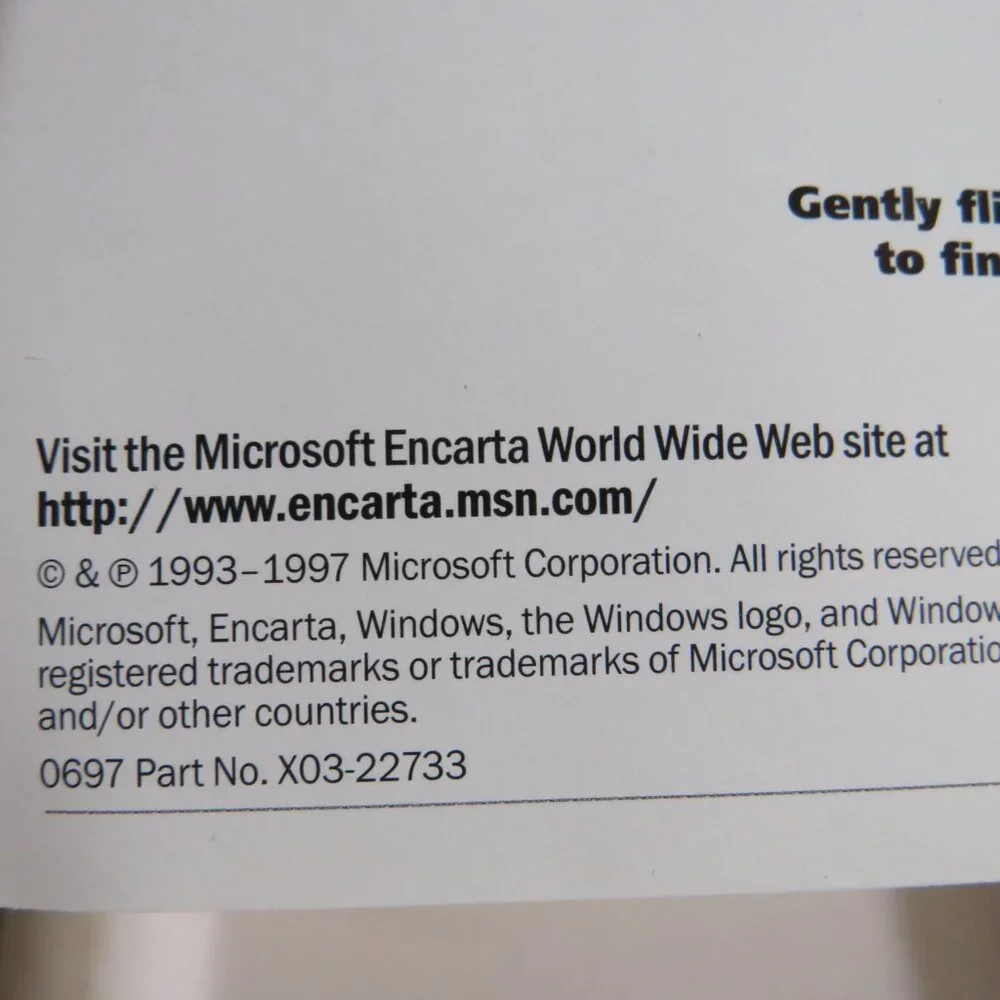 Microsoft Encarta 98 Encyclopedia Computer Game OUT OF DATE SOFTWARE (2 CDs)